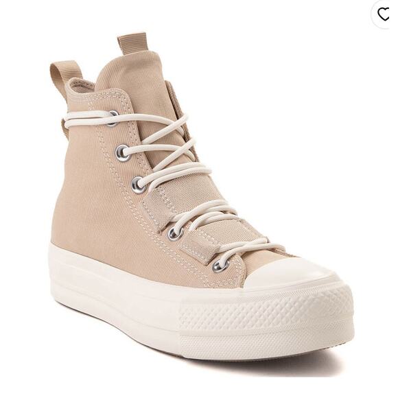 Converse Chuck Taylor All Star Hi Lift Sneaker Khaki White Size 8 Womens NEW - Picture 1 of 7